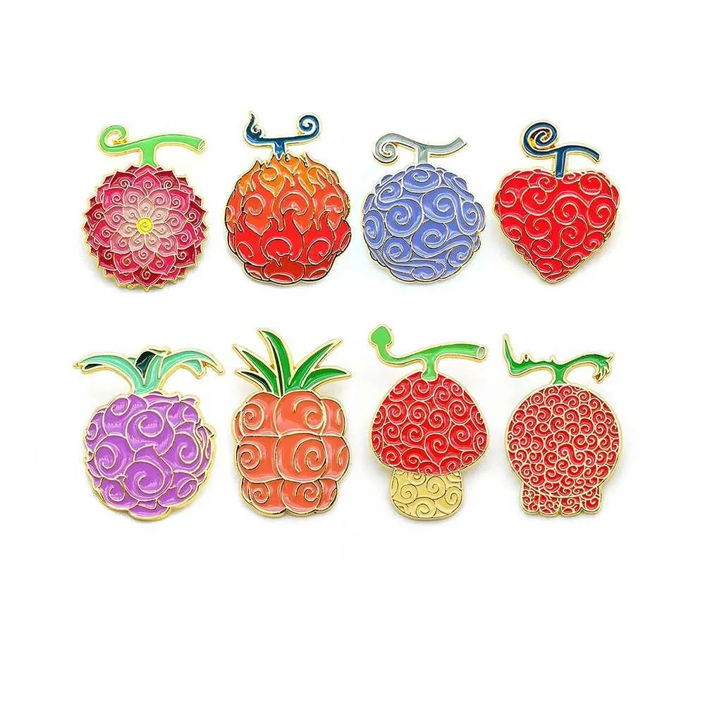 Anime Devil Fruit Enamel Pins Ace, Law, Gomu No Mi Cartoon Metal ...