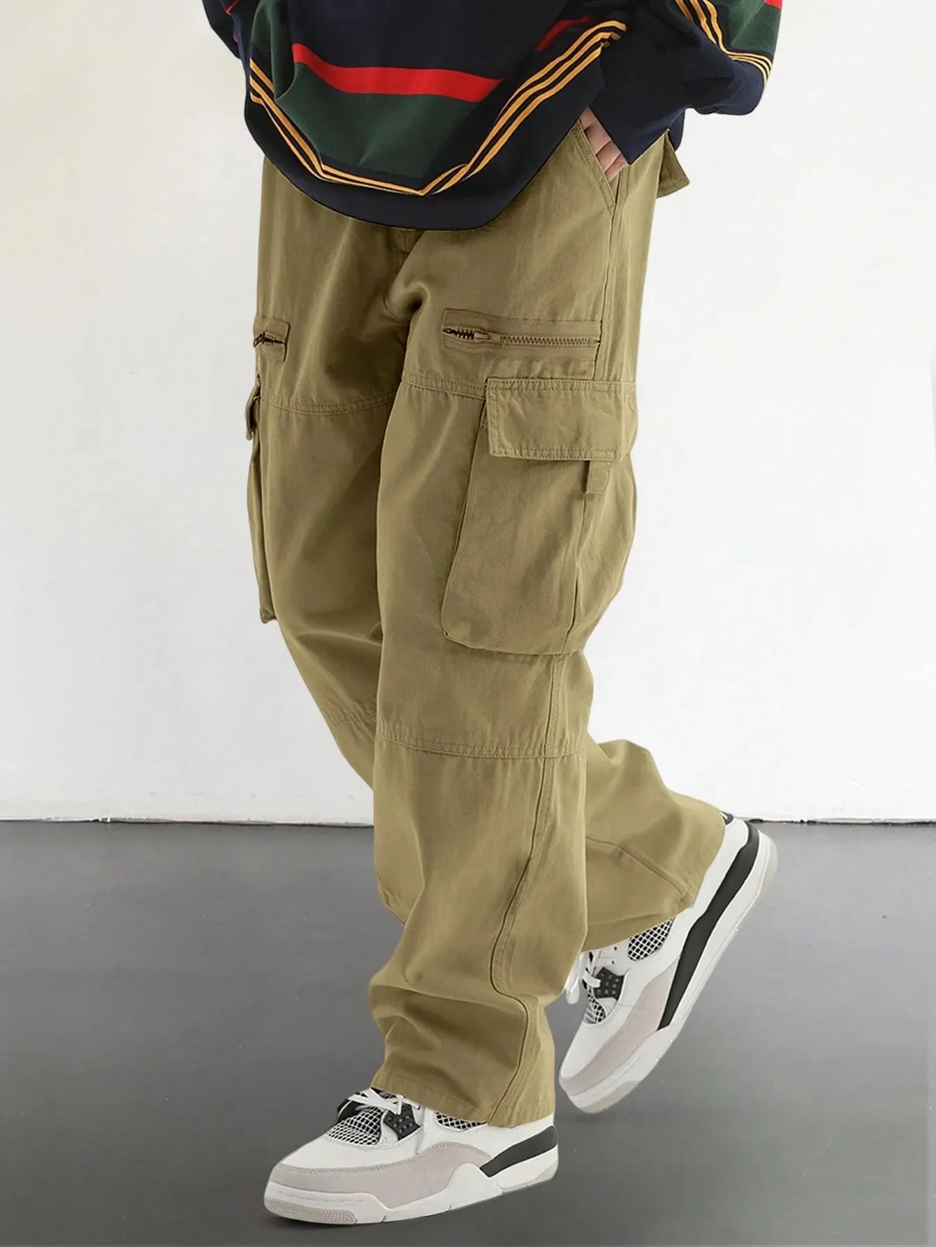 Loose Fit Cargo Trousers Mens Relaxed Fit Cargo Pants With