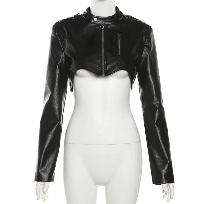 Goth Dark Zipper Cyber Gothic Y2K Crop Jacket  From Zara04
