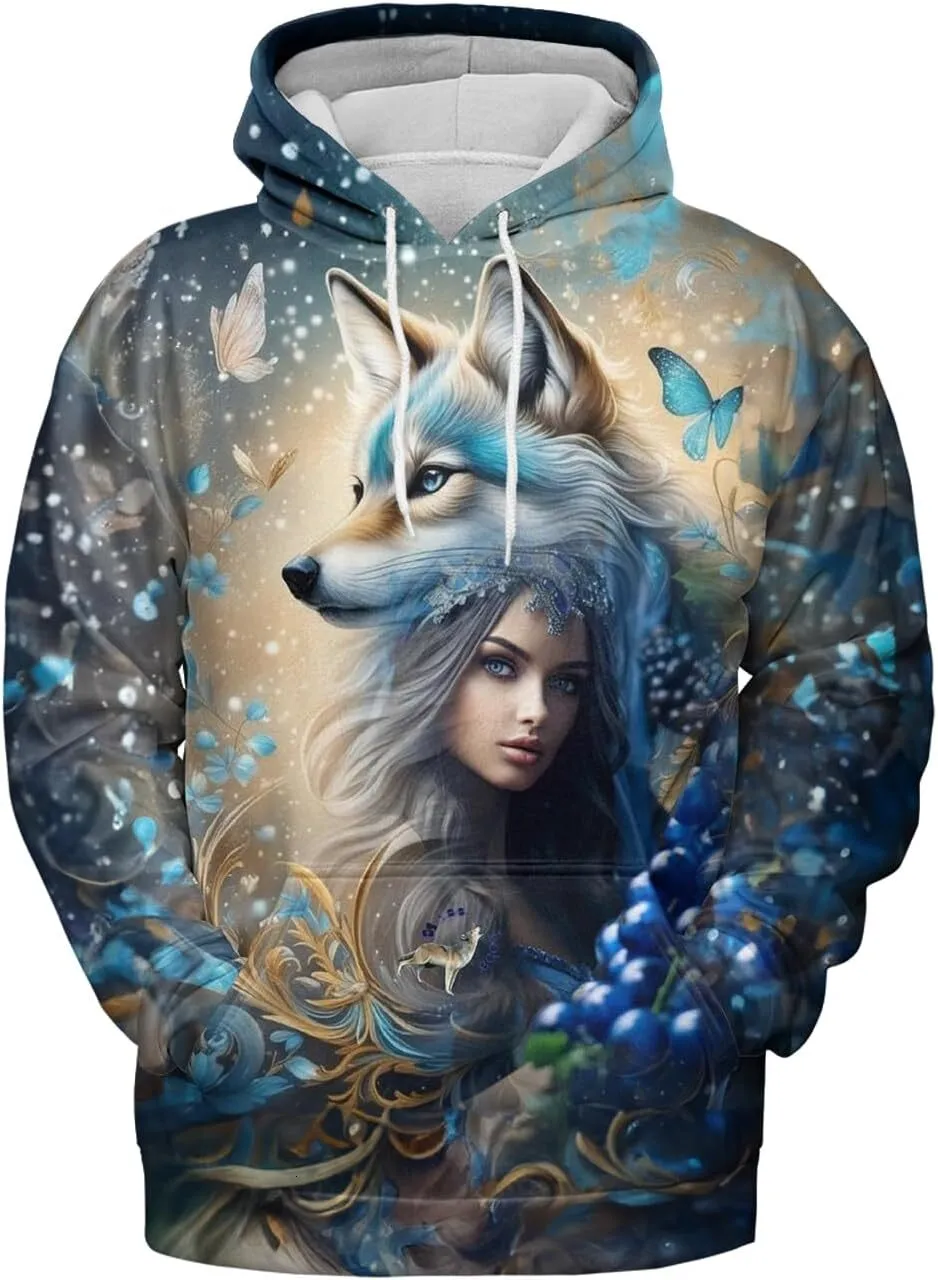 GLUDEAR Men’s 3D Printed Wolf Hoodie – Full Zip Pullover With Realistic Graphic, Sizes XS-5XL - View #8