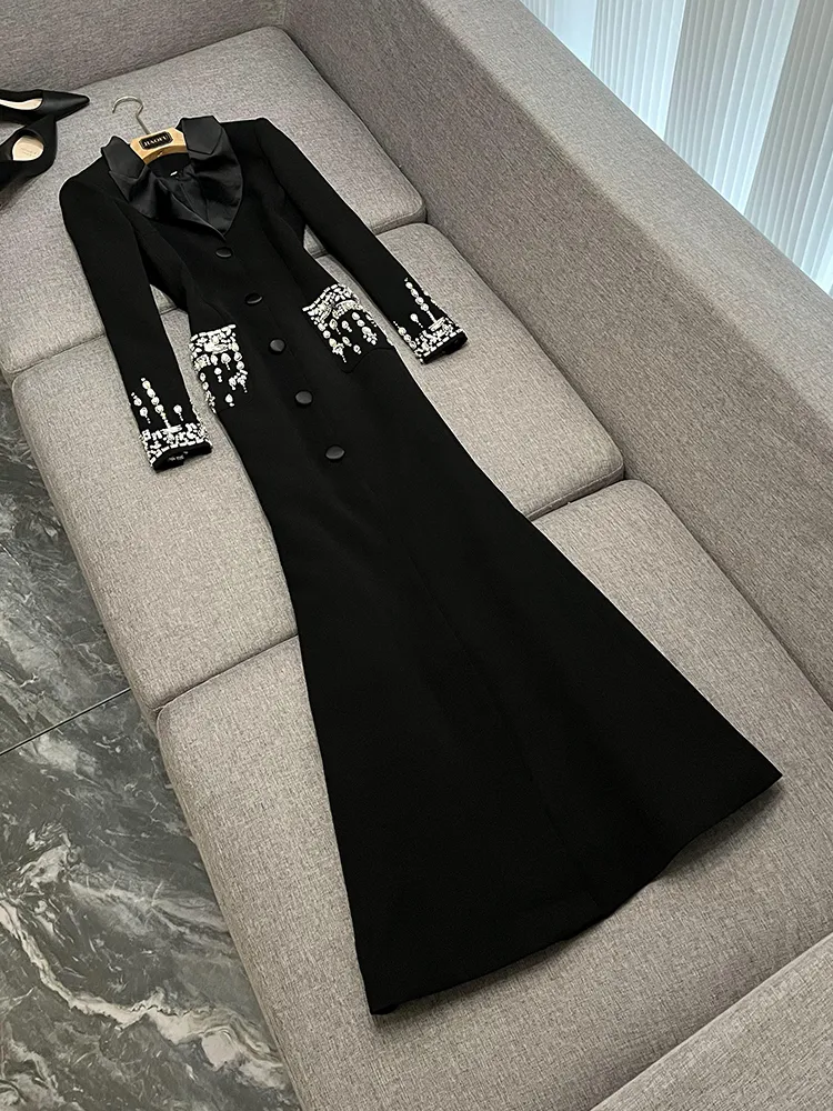 beaded blazer dress Women's Hand Made Nail beaded White / Black Mid Length Blazer Dress – SD  Dresscode & Fashiontrends