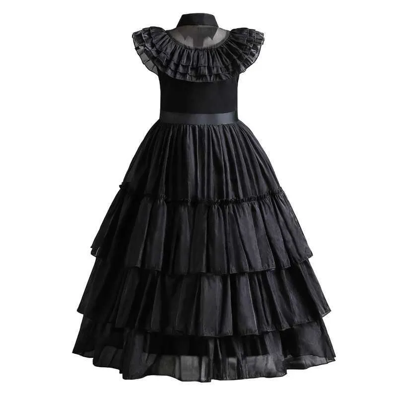 Wednesday Cosplay Girl Costume Black Princess Dress with O-neck Collar and  Regular Sleeves for Children from Dhgate Cosplay - price 24.82