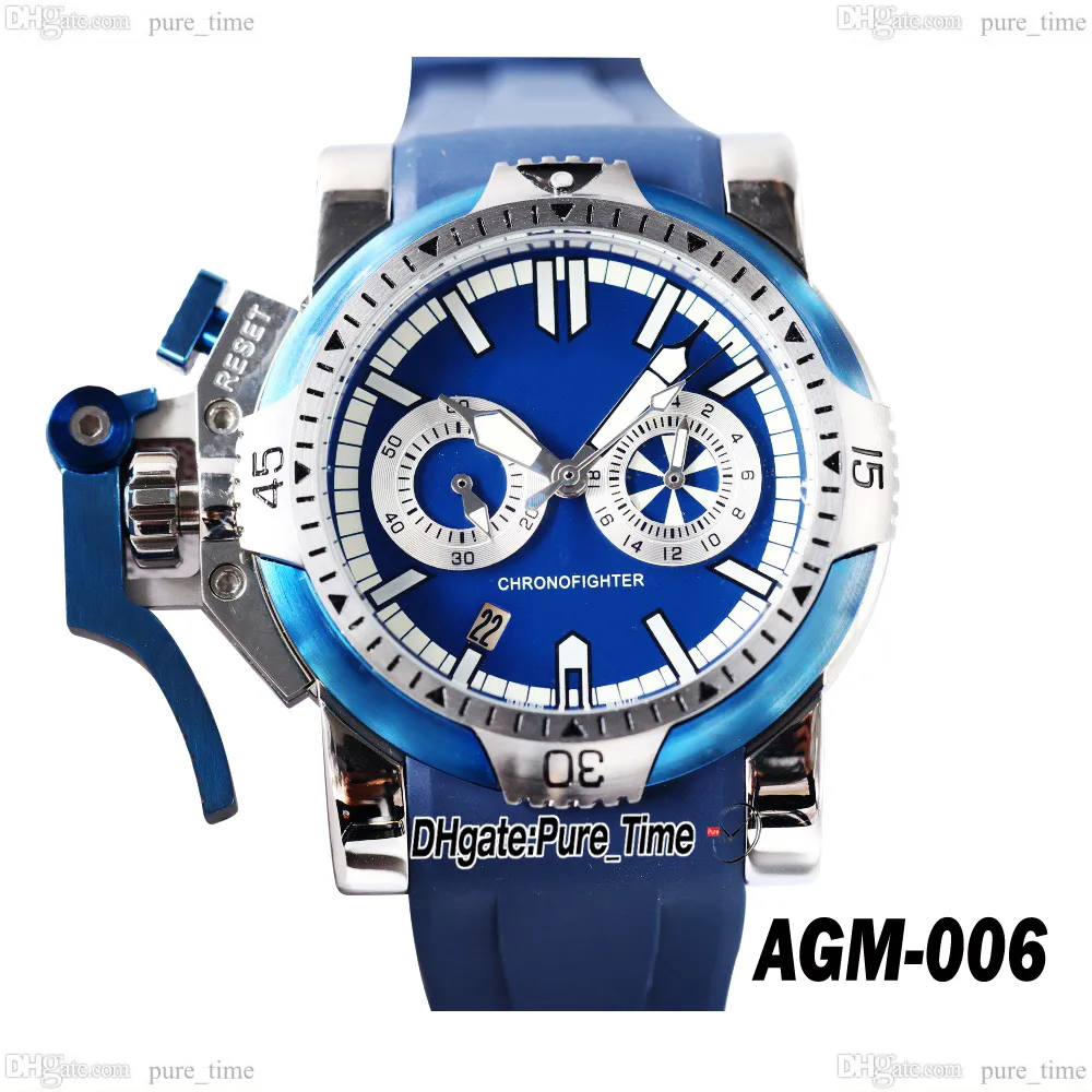DHgate.com:Black Chronograph Quartz Watch with Lefty Crown