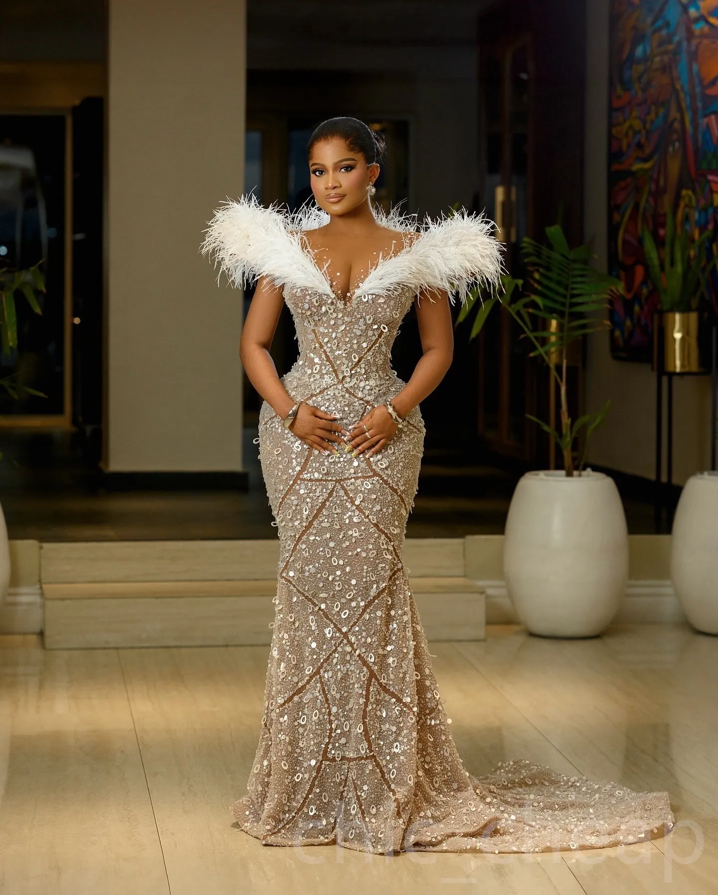 off white engagement dresses A-Line Off the Shoulder White Wedding Dress with Slit, Diamond White / 2 main image 1