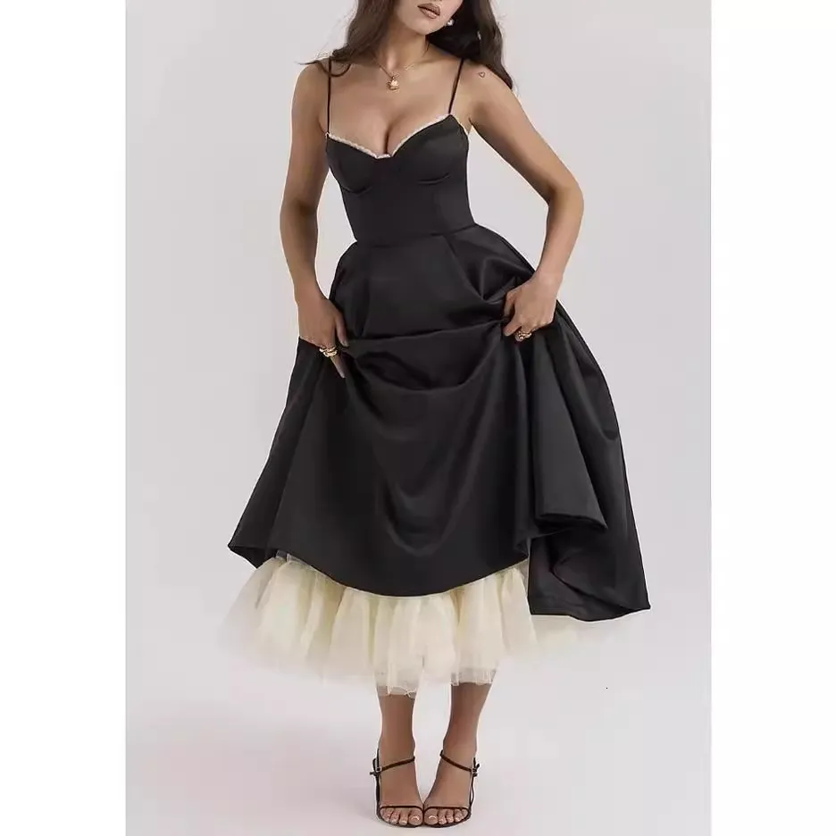 Womens Floor-Length Black Lace Dress with Double-Layer Lace and Natural  Waistline, Sleeveless Crew Neck, Batwing Sleeve, Summer Lolita Style from  Dhgate Basic & Casual Dresses - price 44.22