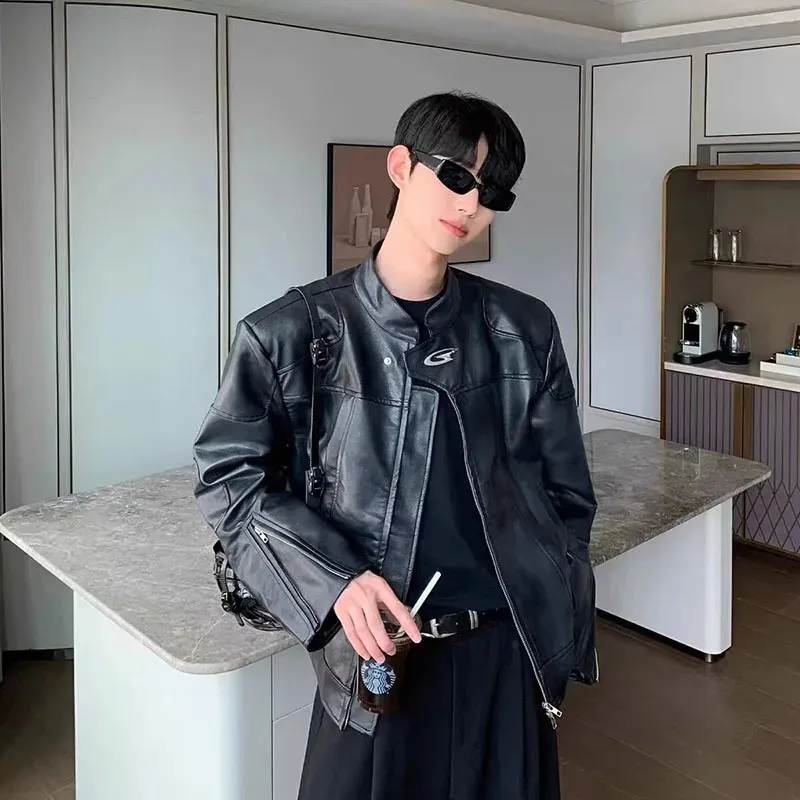 ジャケット・アウター HYPE-03 High neck leather like jacket ジャケット・アウター HYPE-03 High neck leather like jacket HYPE-03