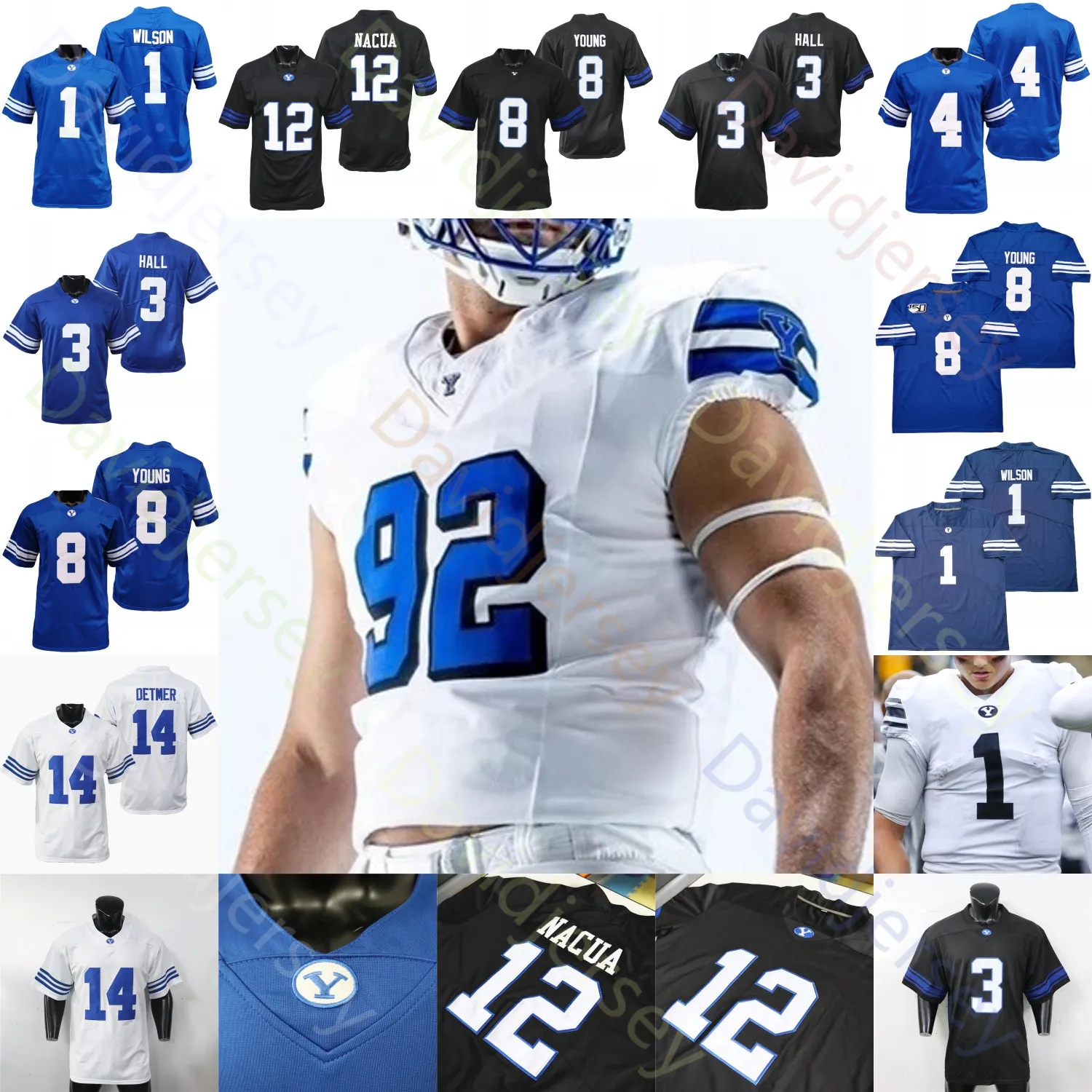 BYU Cougars NCAA Football Jersey College Team Uniform Top for US EU Fans