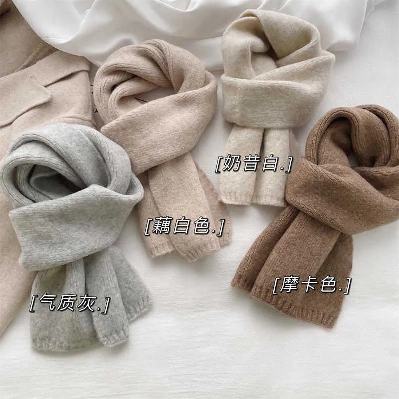 Women's Soft Knitted Scarf - Versatile Solid Color Warm Neck Wrap for ...
