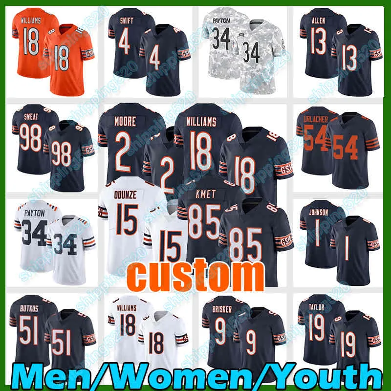 18 Caleb Williams Moore Football Jersey Rome Odunze Kmet