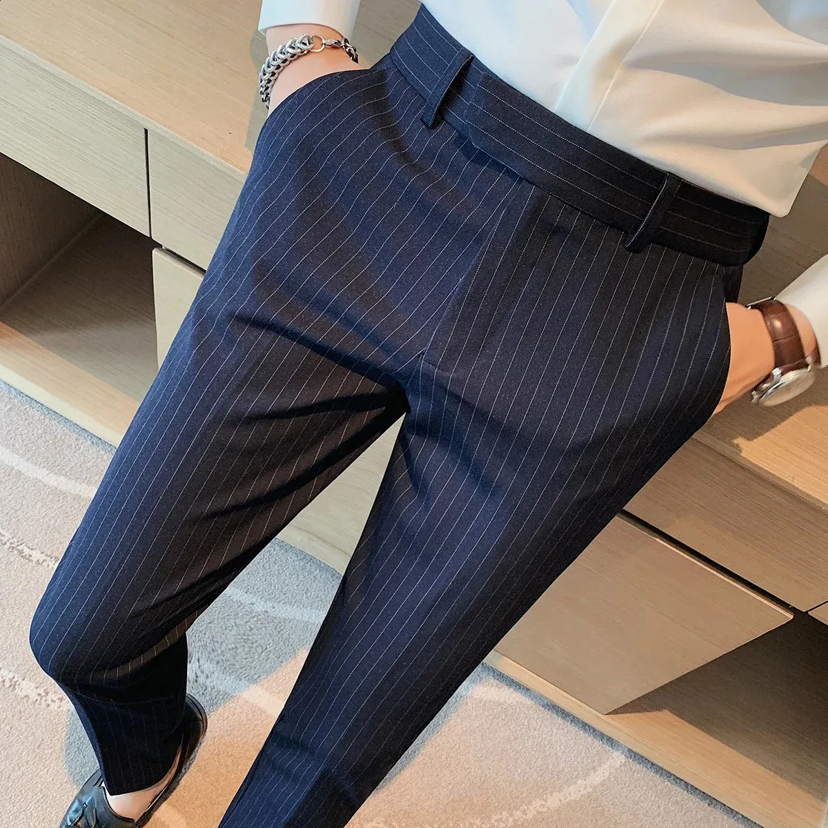 Business Casual Men Trousers Acetate Bootcut Slim Fit Formal Pants Size 38  from Dhgate Men's Pants