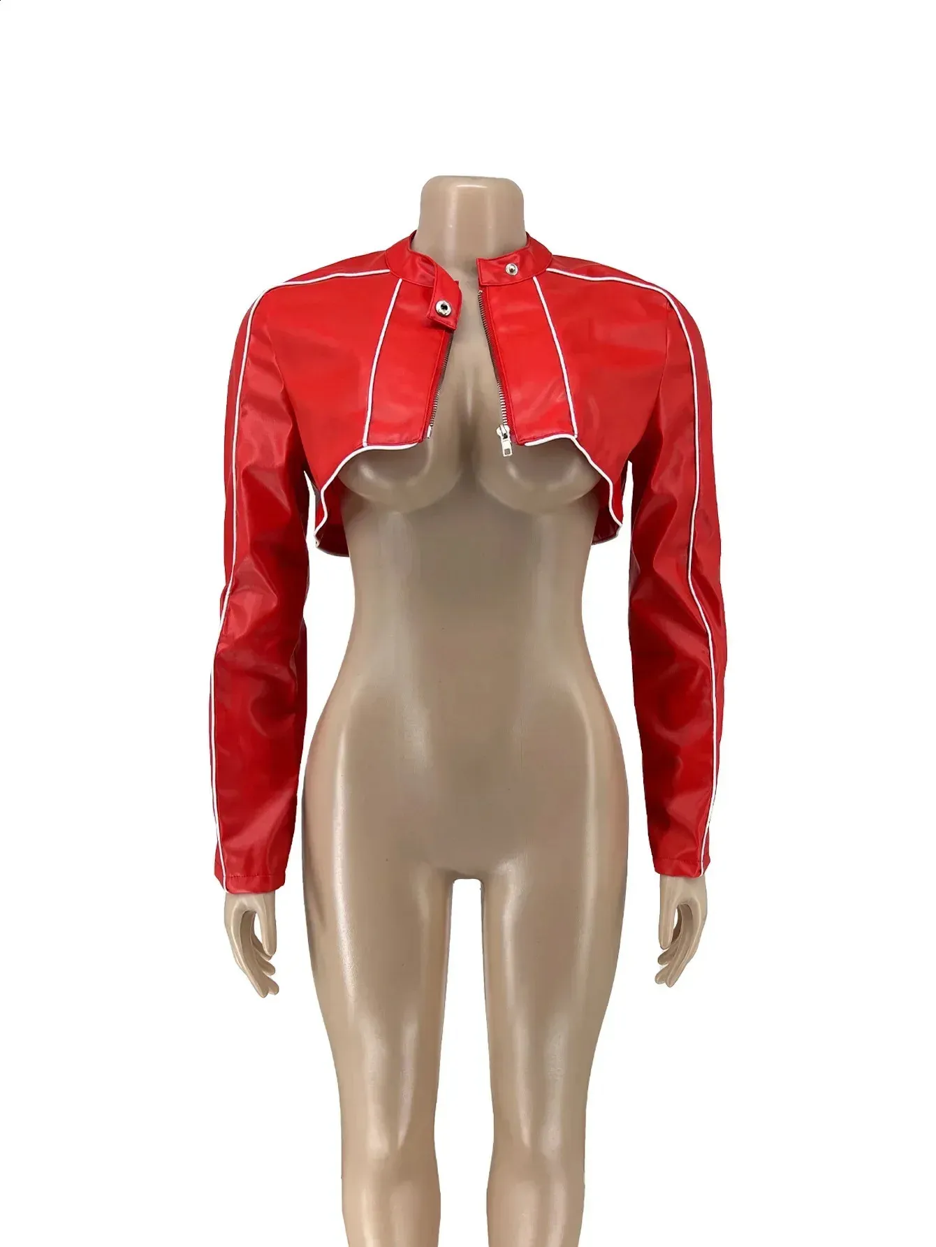 まぁ.♡さん専用★新品未使用★Faux leather crop jacket Faux Leather Jacket Women Cropped Faux Leather Textured