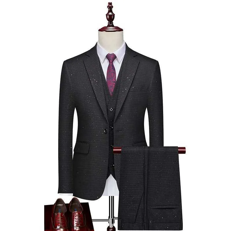 KUDORO Herenpakken 3 Stuk Slim Fit Pak Casual Zakelijk Formeel Diner Smoking Pak voor Heren Klassiek Blazer Vest Broek Set, wijnrood, 3XL KUDORO Herenpakken 3 Stuk Slim Fit Pak Casual Zakelijk Formeel Diner Smoking Pak voor Heren Klassiek Blazer Vest Broek Set, wijnrood, 3XL