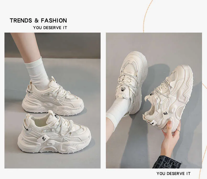 DHgate.com:Womens Casual Thick Sole Sneakers - Korean Style