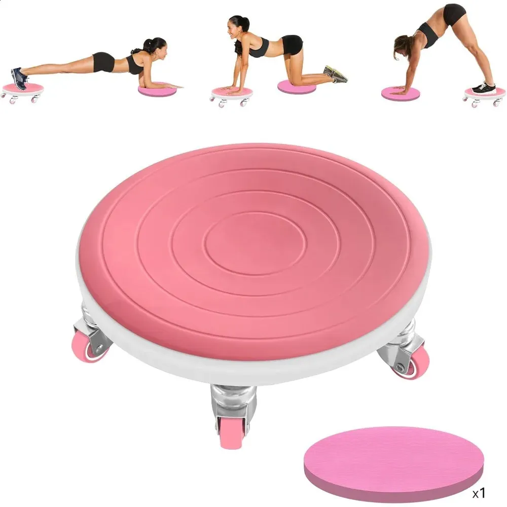 Versatile 6 Wheel Ab Roller With Knee Pads For Exercise Floor Sliders ...
