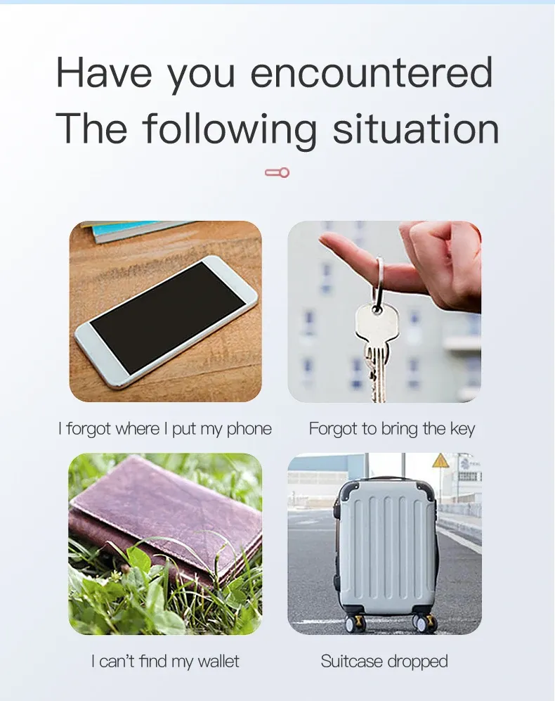 Mini GPS Locator Anti-Lost Alarm Wallet Keychain Smart Tag Bluetooth ...