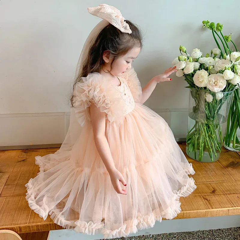 Toddler Baby Lolita Mesh Dress for Kids Princess Girls Casual O-neck  Ruffles Party Gown from Dhgate Girl's Dresses - price 38.95