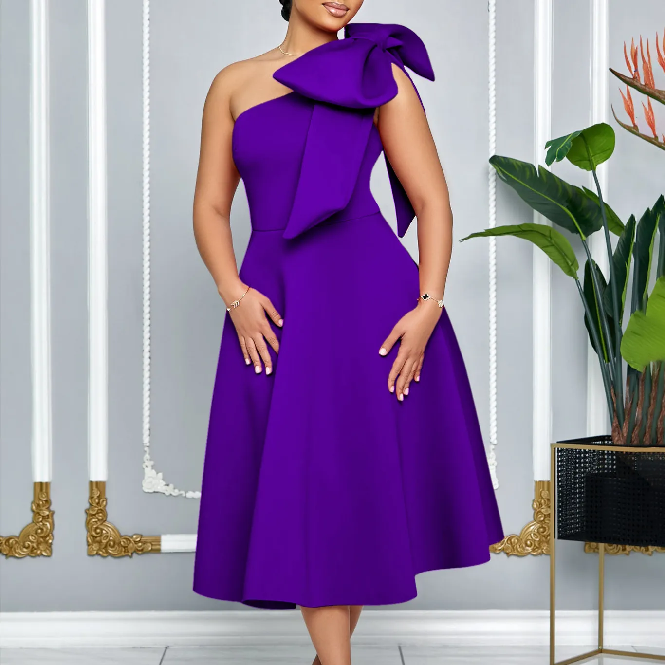 One Shoulder Sheath 5xl Party Wear Gown In Vogue Black One Shoulder Sheath 5xl Party Wear Gown In Vogue Black