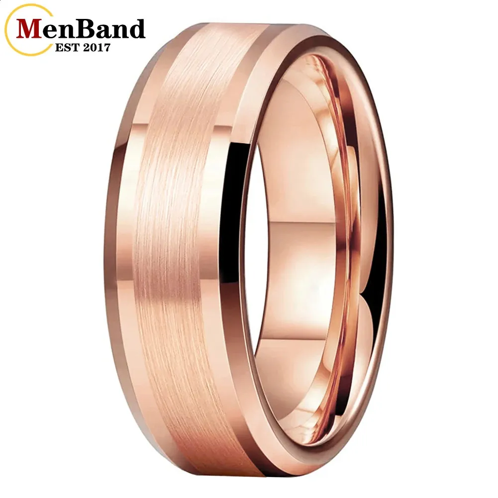 MJ Metals Jewelry 4mm Gold Plated Brushed Tungsten Carbide COMFORT