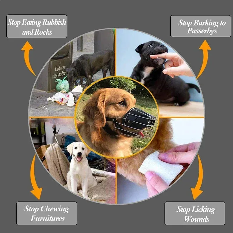 Adjustable Leather & Wire Basket Dog Muzzle - Anti-Bite & Anti-Chew For Large Breeds Like German Shepherds