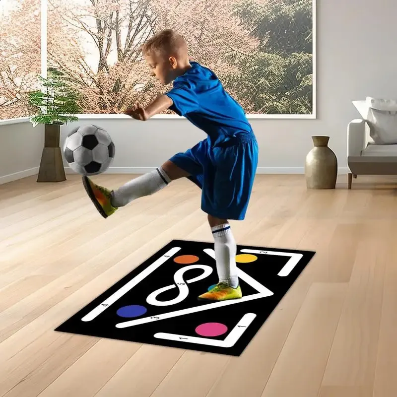 Football Training Mat With Kick Trainer 90 X 60 Cm Football Skills Mat Mastery Footstep Agility Pad To Boost Speed, Strength & Coordination Non-Slip