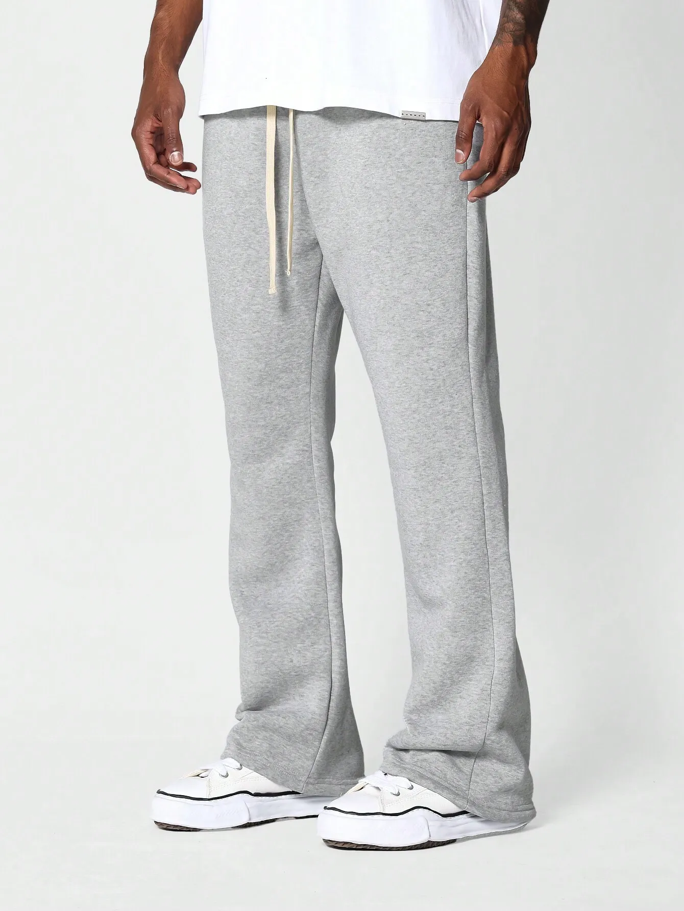 Stacked Joggers Grey Men Flare Mens Stacked Sweatpants Mens Flared
