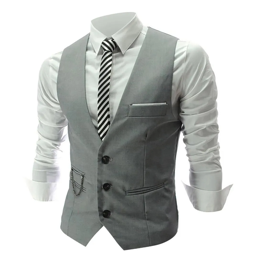 Mens Grey Slim Fit Dress Vest - Formal Sleeveless Waistcoat for Business \u0026 Casual  Wear from Dhgate Mens Vests - price 12.05, image size:1080x1080