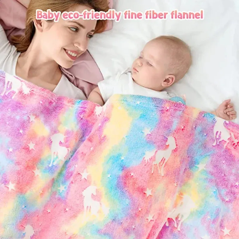 Leuchtende Einhorn-Decke – Glows In The Dark, Flauschig Weich Für Kinder