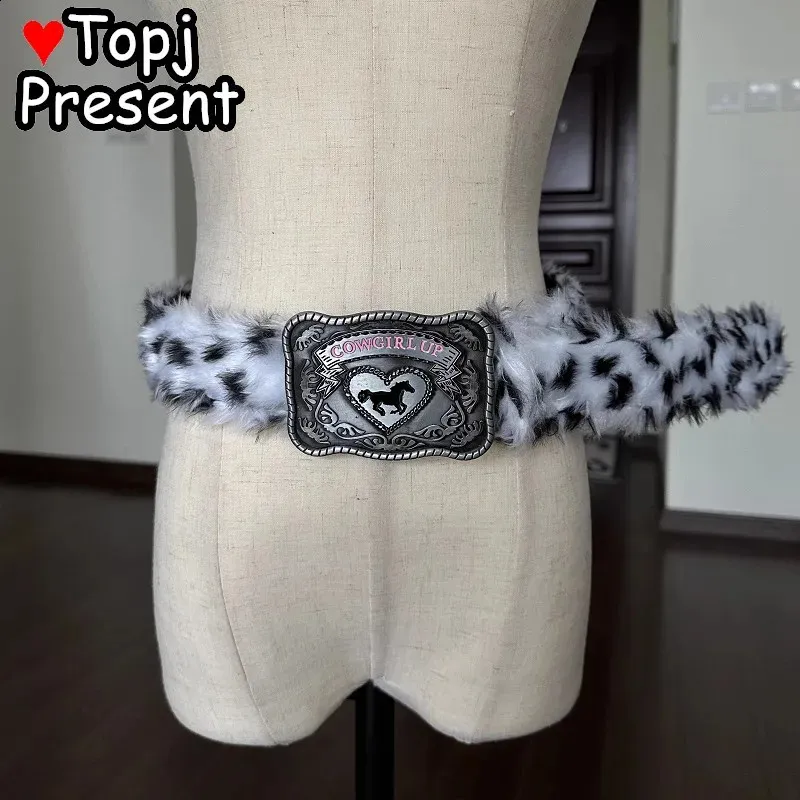 00’s Y2K leopard fur belt grunge ヒョウ柄 SUCHCUTE Leopard Print Fur Belts Chic Warm Hip hop