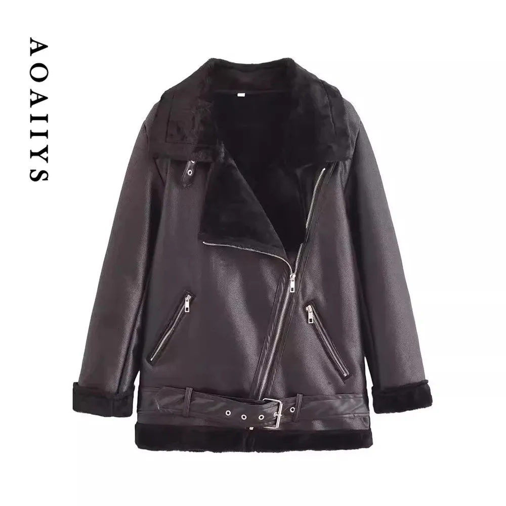DHgate.com:Womens Faux Leather Moto Jacket - Warm, Thick