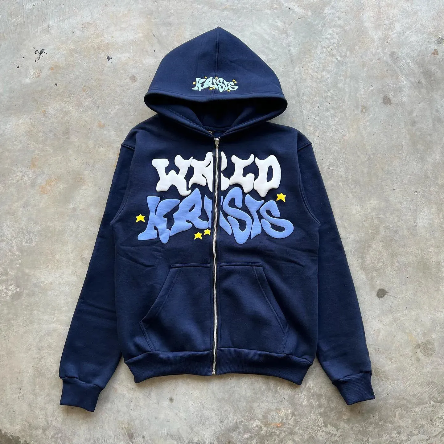 Y2K Letter Printed Hoodie Autumn Winter Harajuku Zip Up
