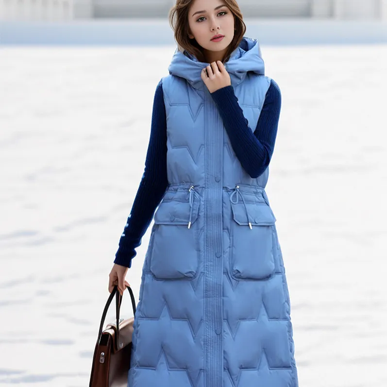 Long Puffer Vest Plus Size Womens Puffer Jacket With Hood Plus