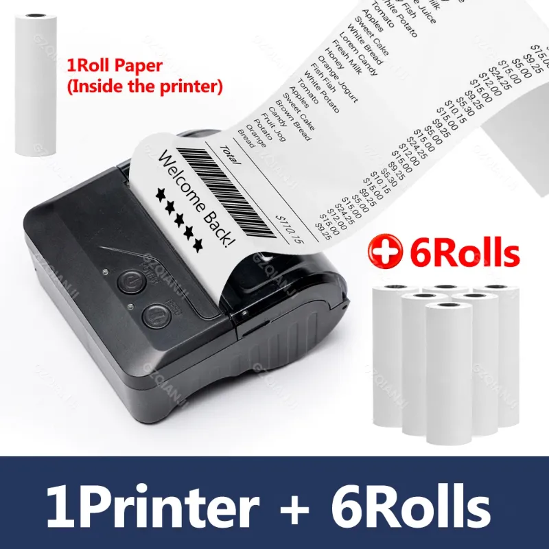 wholesale 80mm Thermal Printer Portable Receipt Ticket Wireless Bluetooth Mobile Pocket Bill Machine Android Loyverse POS 3 Inch Maker