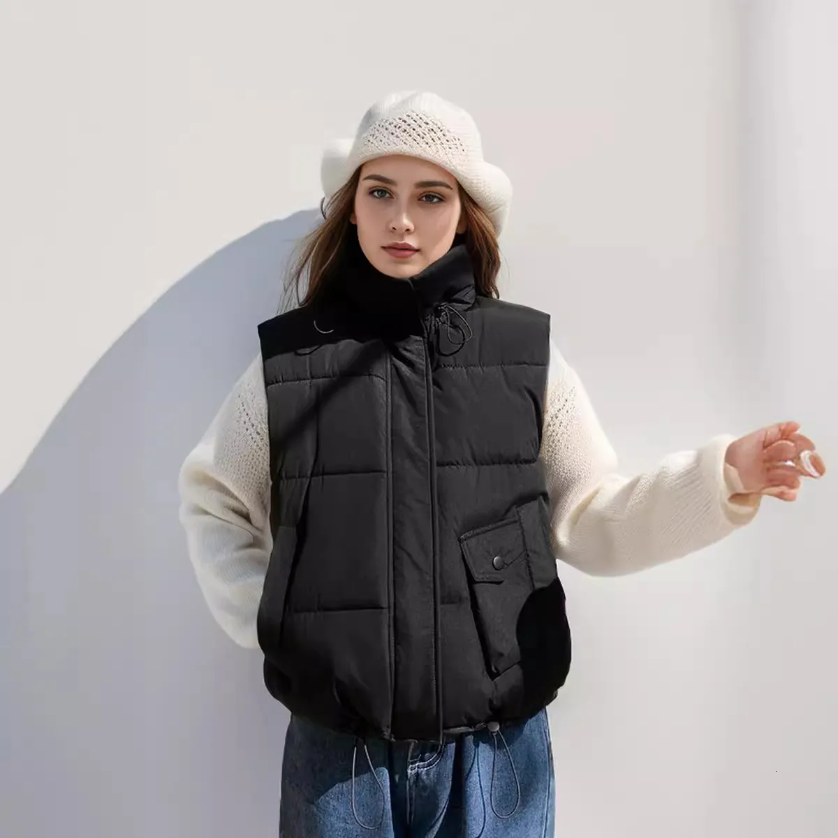 Save Big on Bulk Puffer Jacket Vest Womens Puffer Vest Women: Long Vest  Puffer, Lightweight Casual Loose Down Cotton Vest Camisole, Stylish Puffy 