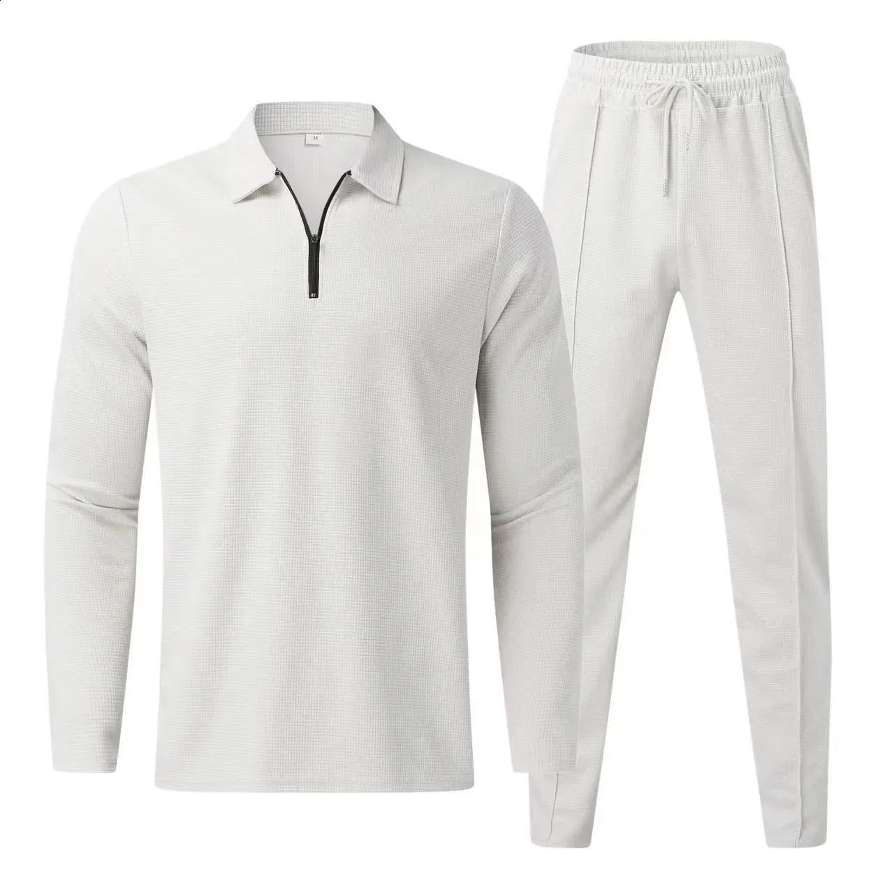 DHgate.com:Mens Solid Long Sleeve Polo Shirt & Sweatpants