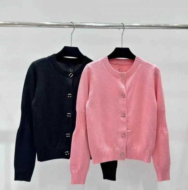 Designer Knit Cardigan Pink Button Up Sweater Classic