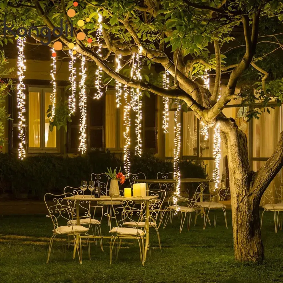 Guirnalda de luces navideñas con 200 LEDs, 66 pies, 8 modos, cable transparente, con memoria y temporizador, luces impermeables para interiores y exteriores, decoración de jardín, multicolor Guirnalda de luces navideñas con 200 LEDs, 66 pies, 8 modos, cable transparente, con memoria y temporizador, luces impermeables para interiores y exteriores, decoración de jardín, multicolor
