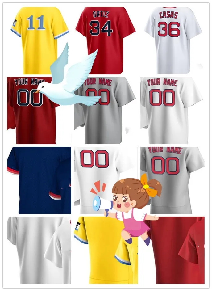 Red Sox MLB Jersey: Ortiz, Devers, Yoshida, Casas, Duran Custom Name Number - Main Image