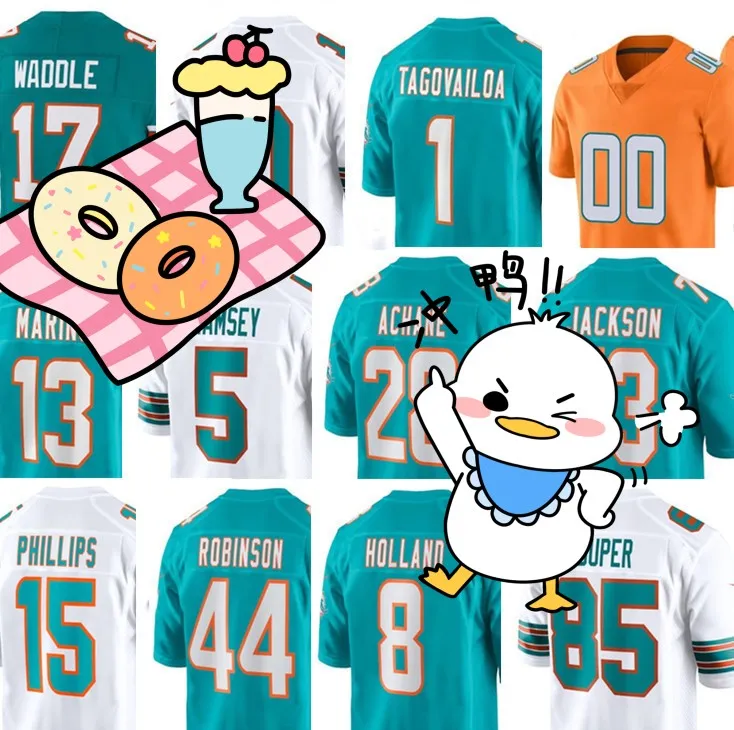Dolphins Jersey Dan Marino 10 Tyreek Hill Tua Tagovailoa De'Von Achane Jeff  Jaylen Waddle Jalen Ramsey Odell Beckham Jr Jonnu Smith Grant DuBose David 