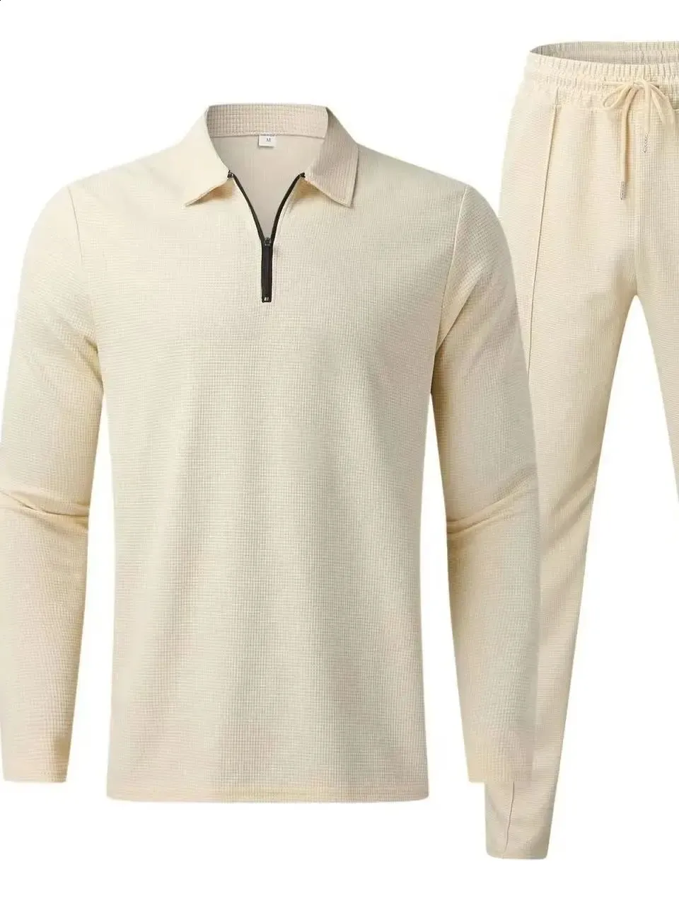 JEShifangjiusu Men's Long Sleeve Polo Shirts Fashion Zipper