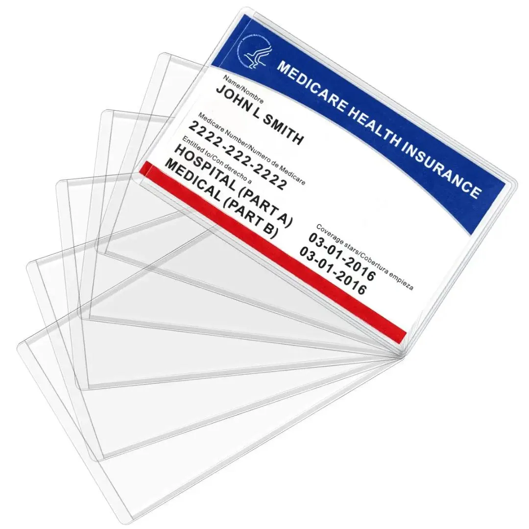 6/Medicare Card Holder Protector Sleeves 12 Mil Clear PP Plastic Zipper  Closure from Dhgate Card Holders - price 12.05