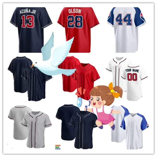Braves Baseball Jersey custom Matt 28 Olson Ozzie Albies Ronald