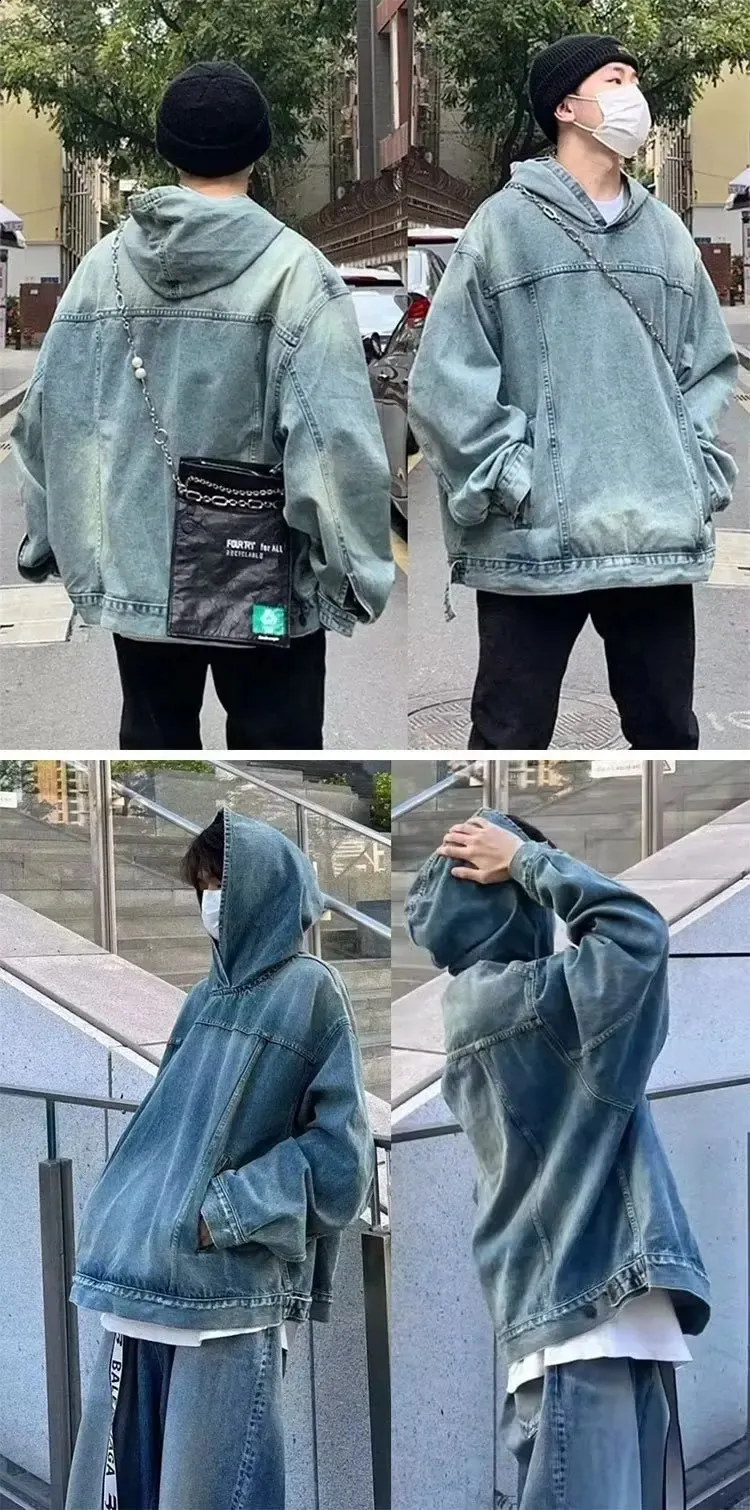 【U LAN】Mud Dekki Denim Hooded Jacket U LAN】Mud Dekki Denim Hooded Jacket U LAN】Mud Dekki Denim