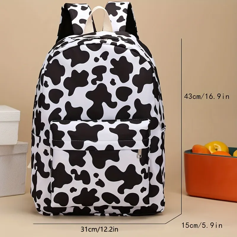 Cow Print 3-Piece Backpack Set: School, Travel & Everyday Use from ...
