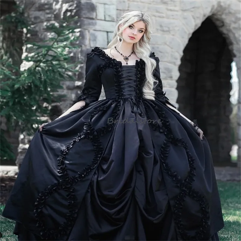 Vintage Black Gothic Wedding Dress Long Sleeve... From Bridalstore ...