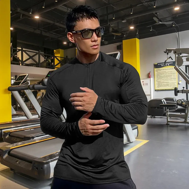 Gym Workout Sweat Longshirt Men's Performance Long Sleeve T-Shirt
