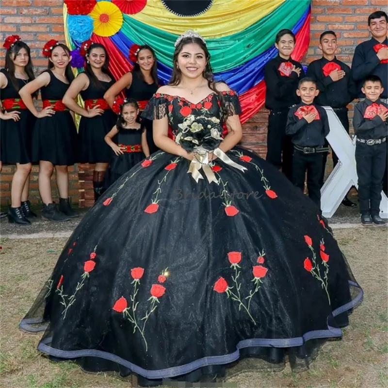 DHgate.com:Off-the-Shoulder Quinceanera Dress with Rose