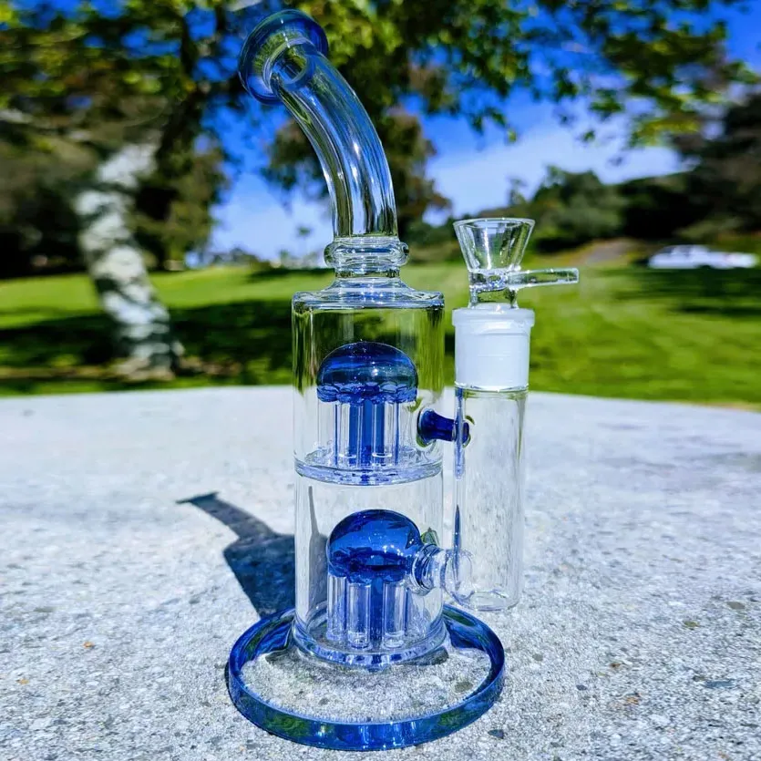 Blue Green Diffused Arm Tree coffee percolator Glass