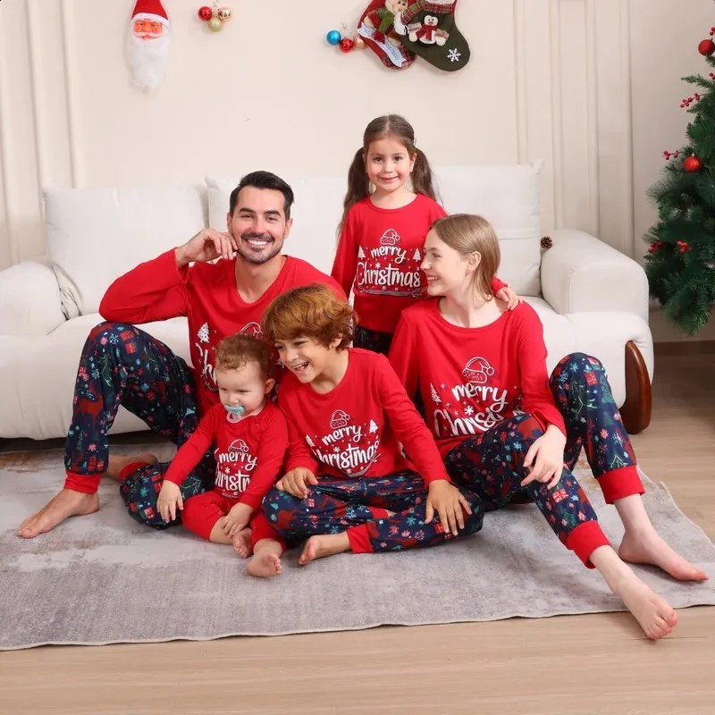 Family Christmas Pajamas Boy Girl Matching Christmas Outfits
