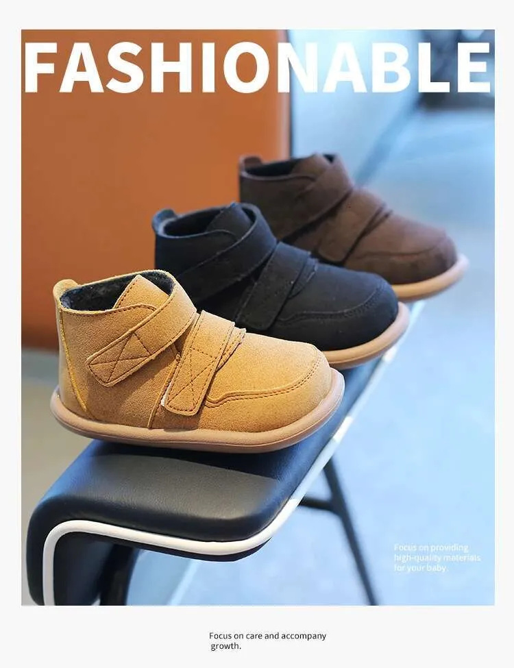 Herfst Winter Baby Jongens Meisjes Oxford Suède Kinderen Casual Outdoor Antislip Baby Schoenen Pluche Kinderen Enkellaarsjes_voghion.com