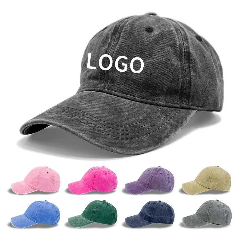 Embroidered Washed Cotton Baseball Cap Adjustable Snapback Sun Protection Custom Embroidered Sun Baseball Cap, Washed Hat - Etsy main image 2